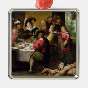 De parabel van het rijke Man en Lazarus Metalen Ornament