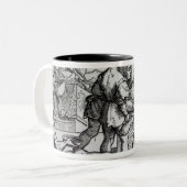 De parabel van Lazarus en Dives Tweekleurige Koffiemok (Voorkant links)