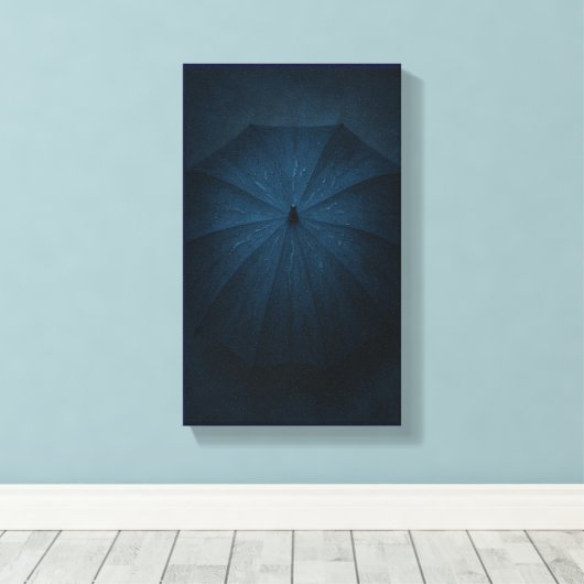 De paraplu die de regen herinnerde canvas afdruk (Insitu (Houten vloer))