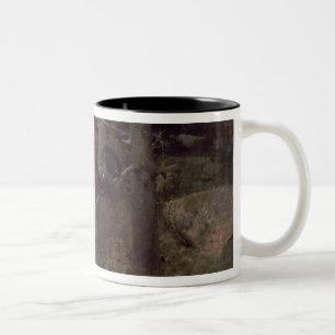 De paring van de Capercaillies, 1888 Tweekleurige Koffiemok