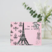 De Paris, avec la carte postale d'amour (Debout devant)