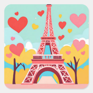 De Paris avec Sticker Tour Eiffel Love