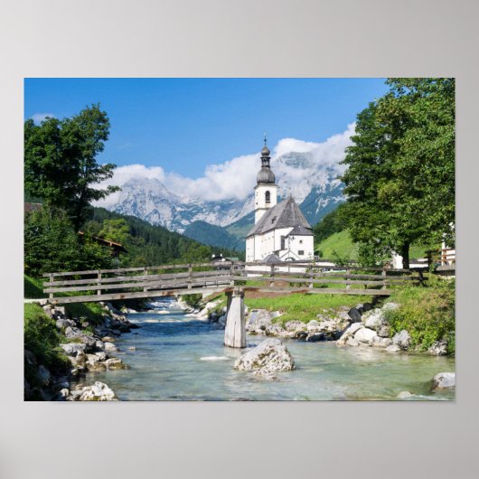 De parochiekerk van Ramsau Poster (Voorkant)
