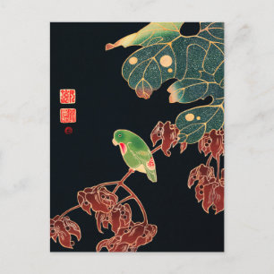 De Paroquet Colorful Bird Japanse afbeelding Briefkaart