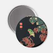 De Paroquet Colorful Bird Japanse afbeelding Magneet (Voorkant / Achterkant)