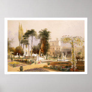 De parterre in de tuinen in Wilton, de zetel van Poster