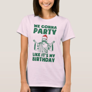 De partij als het is een Verjaardag van Kerstmis T-shirt