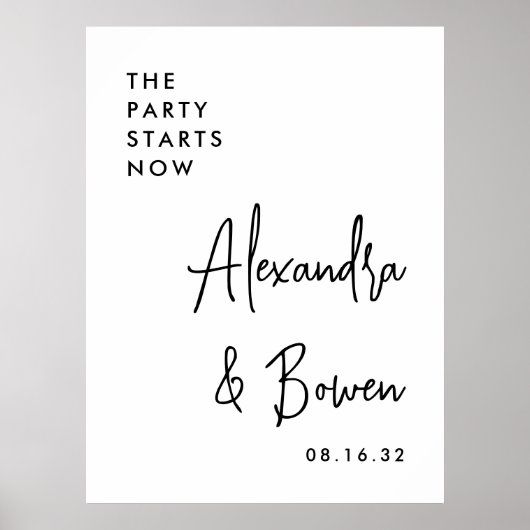 De partij begint nu een bruiloft | Zwart-wit Poster (Voorkant)