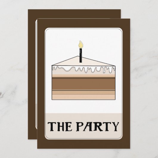 DE PARTIJ Tarot Stijl Verjaardag Cake Slice Party Kaart (Voorkant / Achterkant)