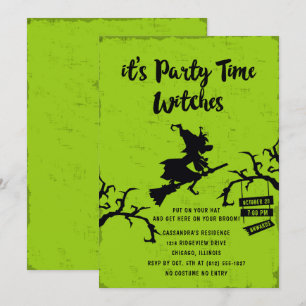 De partij Time Witches Halloween nodigt uit Kaart