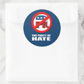 De Partij van de Haat Ronde Sticker (Tas)