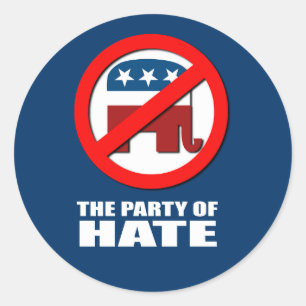 De Partij van de Hate Ronde Sticker