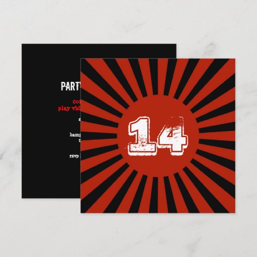 De Partij van de Verjaardag van de rode, Witte Kaart (Voorkant / Achterkant)