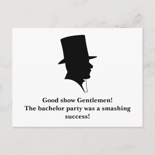 De Partij van de vrijgezel dankt u Briefkaart (Voorkant)