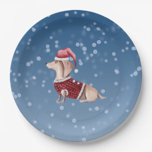 De Partij van Kerstmis plateert de Hond van de Papieren Bordje