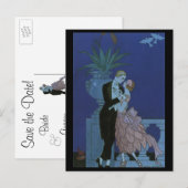 De  Passen getrouwd van de Deco van de Kunst spare Aankondigingskaart (Voorkant / Achterkant)