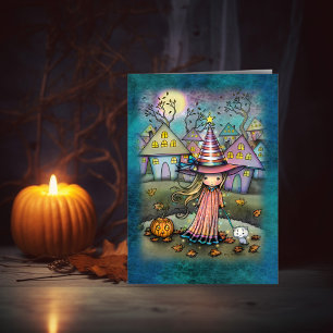De Pastel Buurt Halloween Kunstkaart Kaart