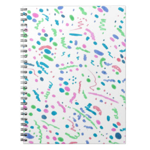 De pastelkleur ploetert de Druk van Confettien Notitieboek
