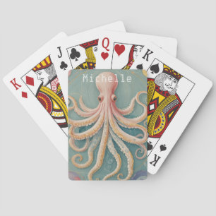 De pasteloctopus van het betoverde rif pokerkaarten
