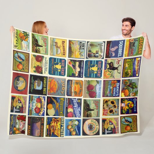 De Patchwork Fruit Fleece Deken (In situ)
