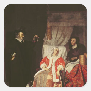 De patiënt en de arts, 1660 jaar vierkante sticker