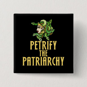 De patriarchie Medusa Feminist ondermijnen Vierkante Button 5,1 Cm