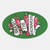 De patriarchie smash ovale sticker (Voorkant)