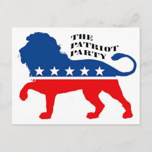 DE PATRIOT PARTY LEEUW STERREN EN STREPEN VERENIGD BRIEFKAART