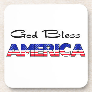 De patriottische God zegent Amerika Bier Onderzetter
