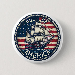 De patriottische Golf van Amerika Ronde Button 5,7 Cm
