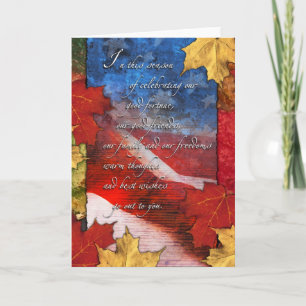 De Patriottische Thanksgiving van de Vlag van de Feestdagen Kaart