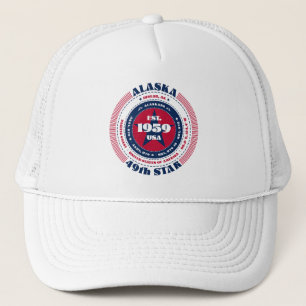 De patriottische trucker hoed van de staat Alaska Pet