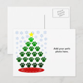 De pattes carte postale d'arbre de Noël ici (Devant / Derrière)
