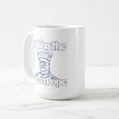 De paus in de paus! koffiemok (Voorkant links)