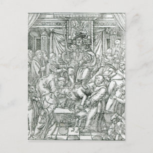De paus onderdrukt door koning Henry VIII, 1534 Briefkaart