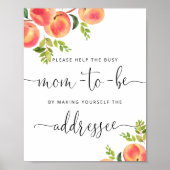 De peach helpt de bezige Mam Adres een envelop Poster (Voorkant)