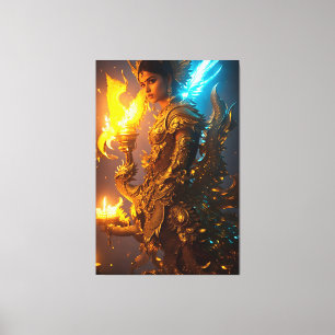 De Peacock Dragon 008 Canvas Afdruk