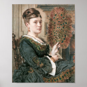 De Peacock Fan Edward John Poynter Poster
