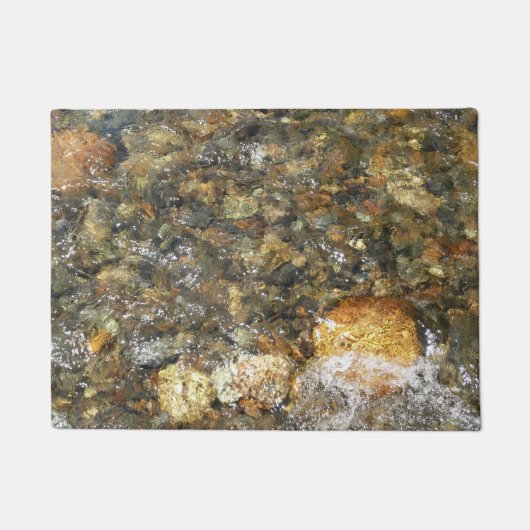 De Pebbles Brown en Gray Natural Abstract Deurmat (Voorkant)
