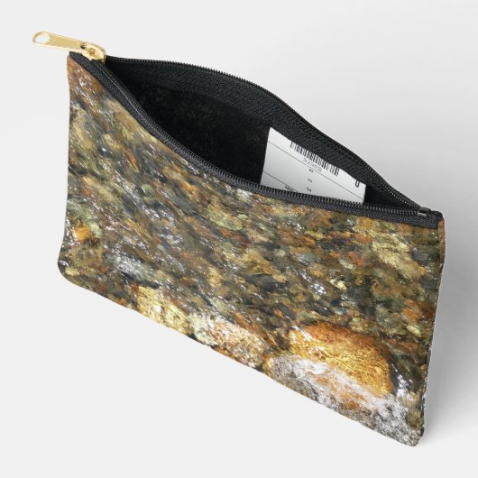 De Pebbles Brown en Gray Natural Abstract Etui (Open)