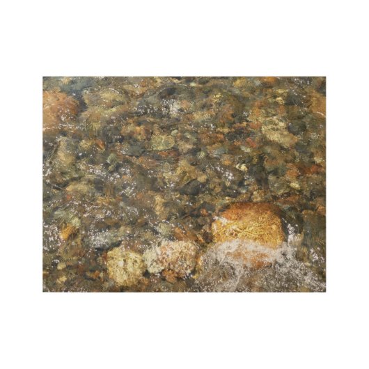 De Pebbles Brown en Gray Natural Abstract Houten Poster (Voorkant)