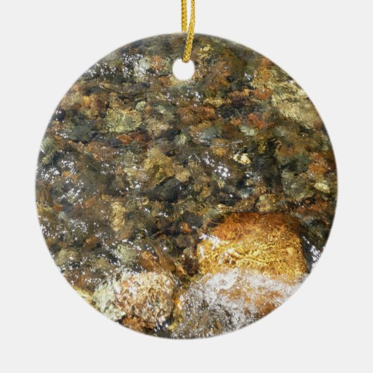 De Pebbles Brown en Gray Natural Abstract Keramisch Ornament (Voorkant)