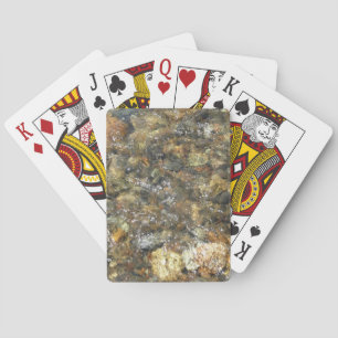 De Pebbles Brown en Gray Natural Abstract Pokerkaarten