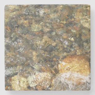De Pebbles Brown en Gray Natural Abstract Stenen Onderzetter