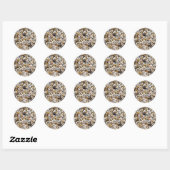 De Pebbles Rocks in bruin, grijs en wit Ronde Sticker (Vel)