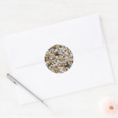 De Pebbles Rocks in bruin, grijs en wit Ronde Sticker (Envelop)