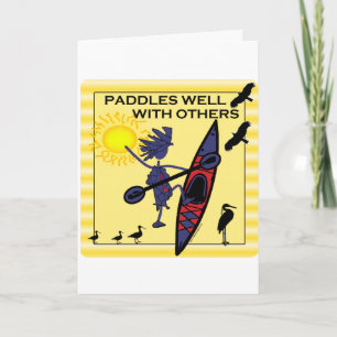 De Peddels van de kajak goed op Geel Kaart