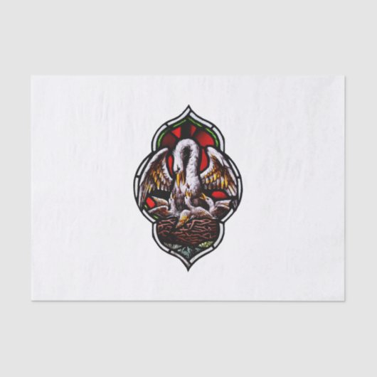 De pelikaan als Christelijk symbool Tissuepapier (Voorkant)