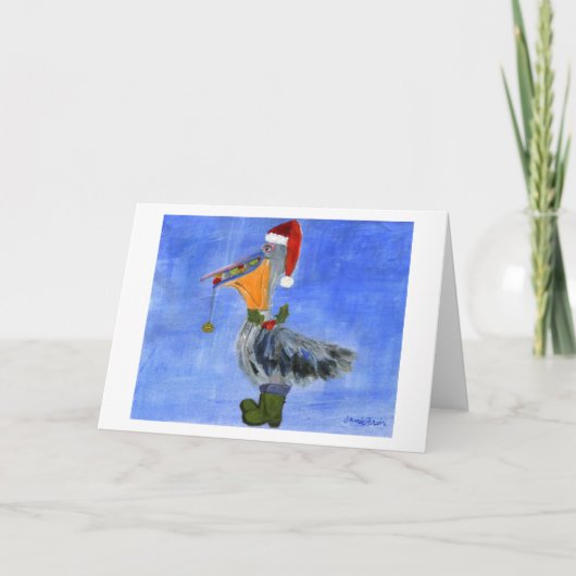 De Pelikaan van Kerstmis Feestdagen Kaart (Voorkant)