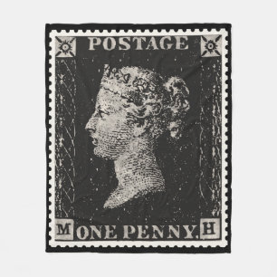De Penny Black Postage Stamp Fleece Deken